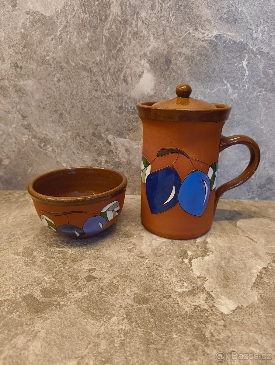 Hrníček na bylinky,misky, cukřenka