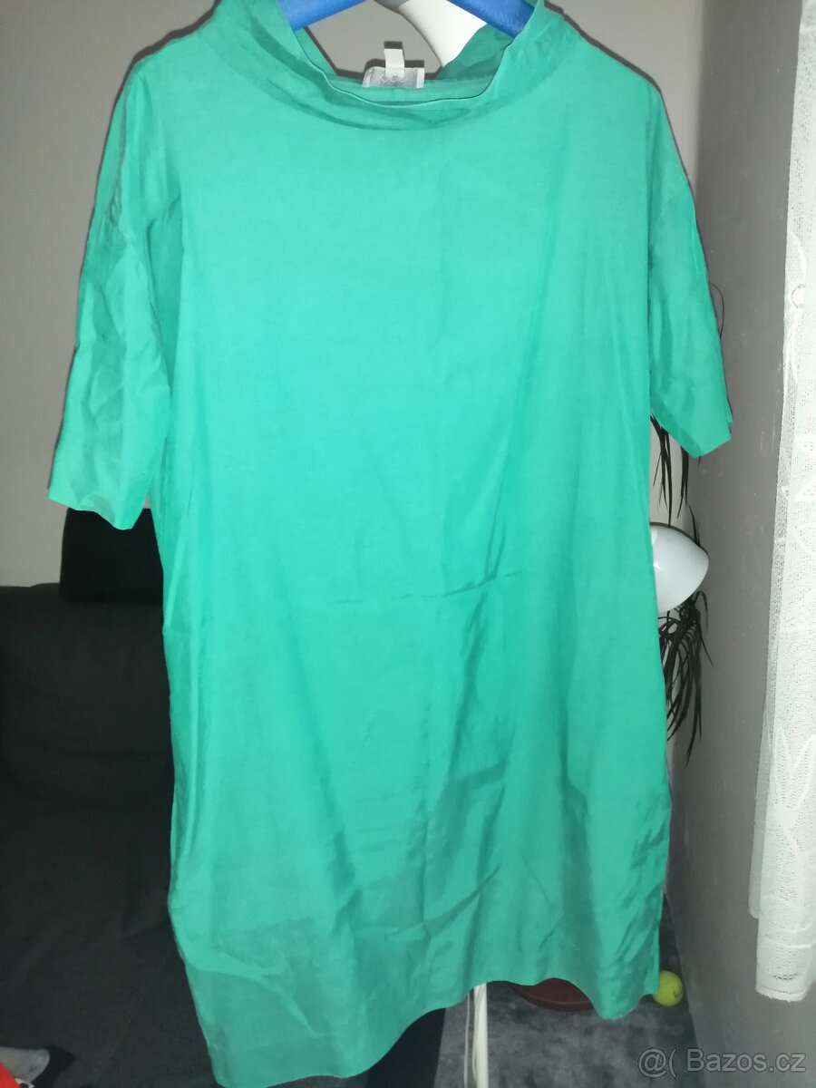zelená halenka dlouhá, šaty COS, vel. M (1)