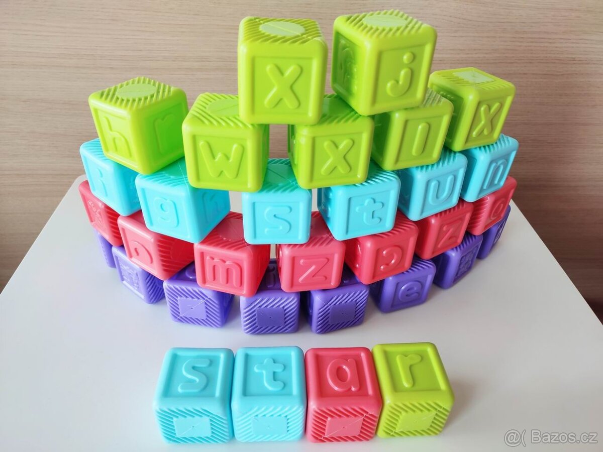 TEDDIES – Abecední kostky, 2in1 - 32ks, věk 6m+