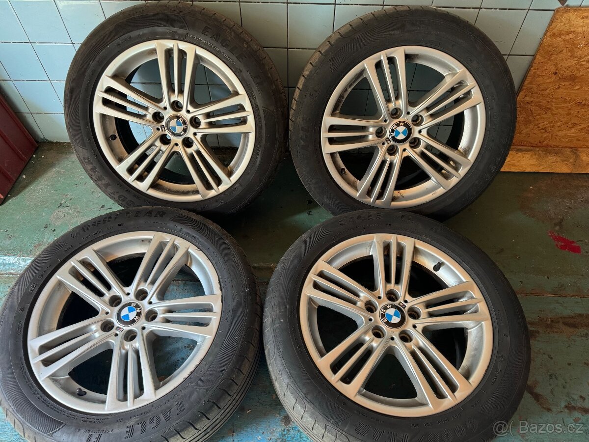 Bmw sada Alu kola s pneu 245/50ZR18. 8Jx18.4mm.Nějake oděrky