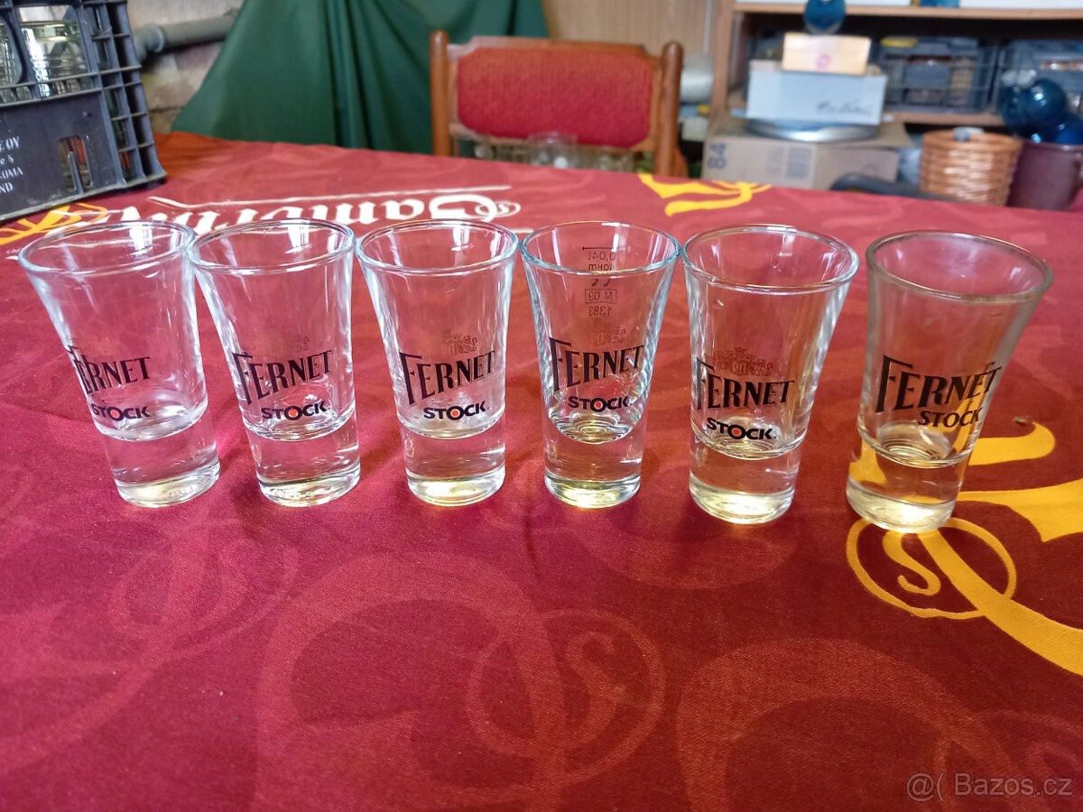 Skleničky originál Fernet sada 6 ks
