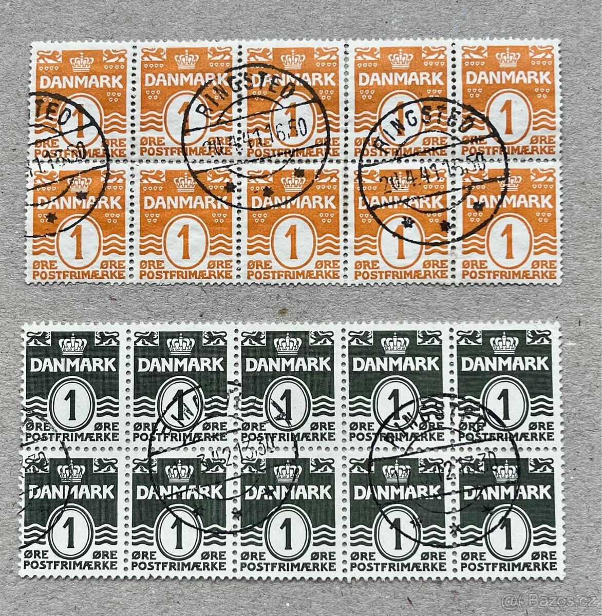 Známky Dánsko, 2x desetiblok 1 ØRE