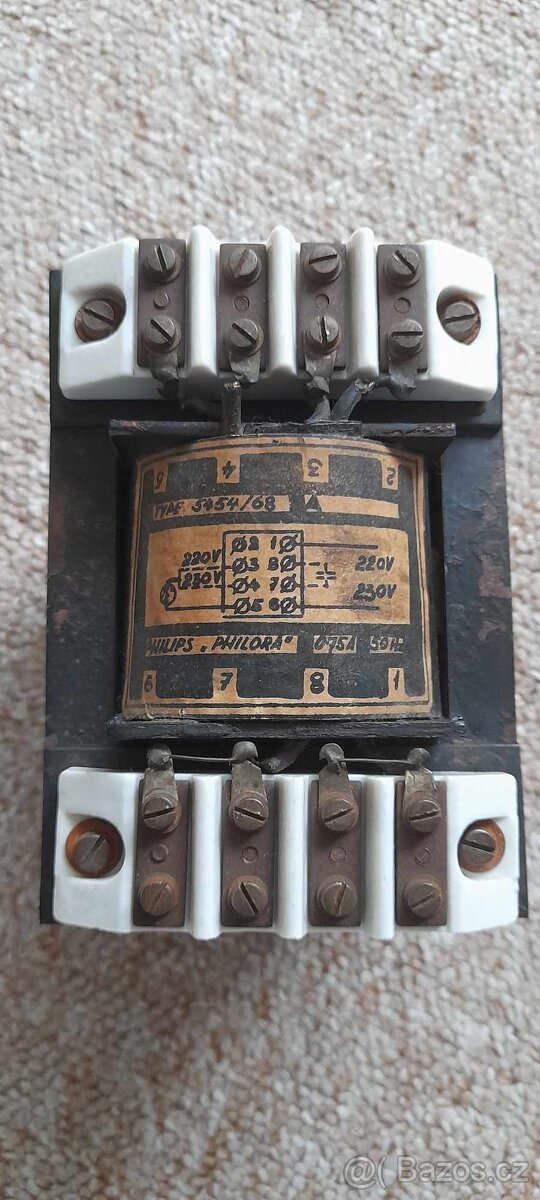 Starý transformátor PHILIPS (PHILORA) Typ:5454/68