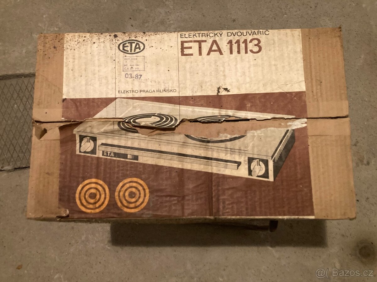 NOVÝ Elektrický dvouplotýnkový vařič ETA 1113 (RETRO)