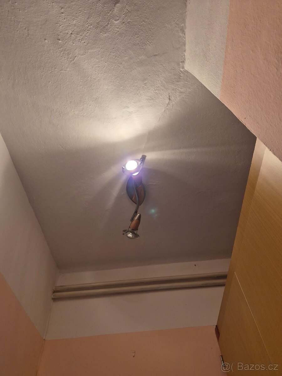 Stropní osvětlení (2x) stříbrno-dřevěný