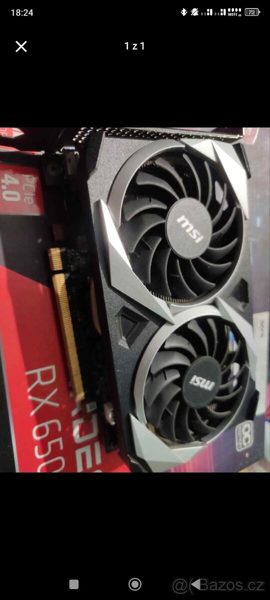 MSI Radeon RX 6500 XT 4G nepouzita fullhd