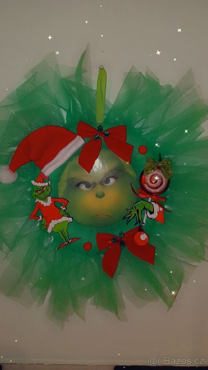 Vánoční závěsný věnec Grinch