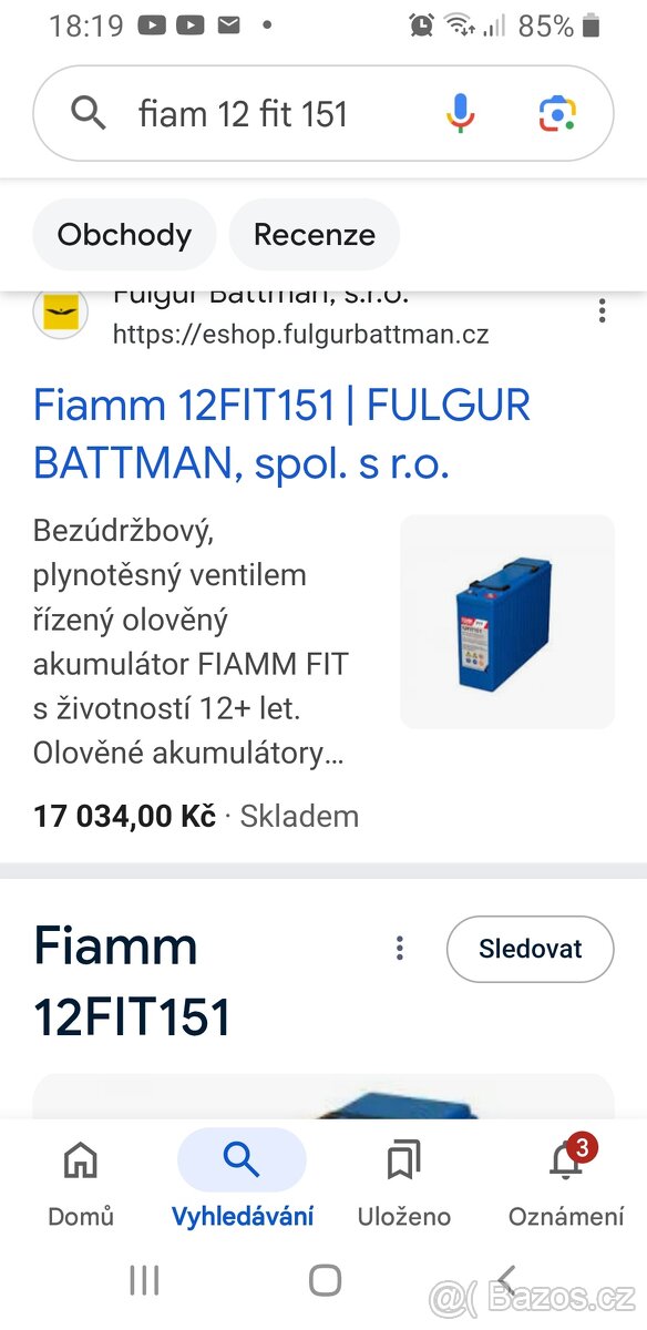 Trakční baterie do lodi nebo karavanu fiamm 150ah..