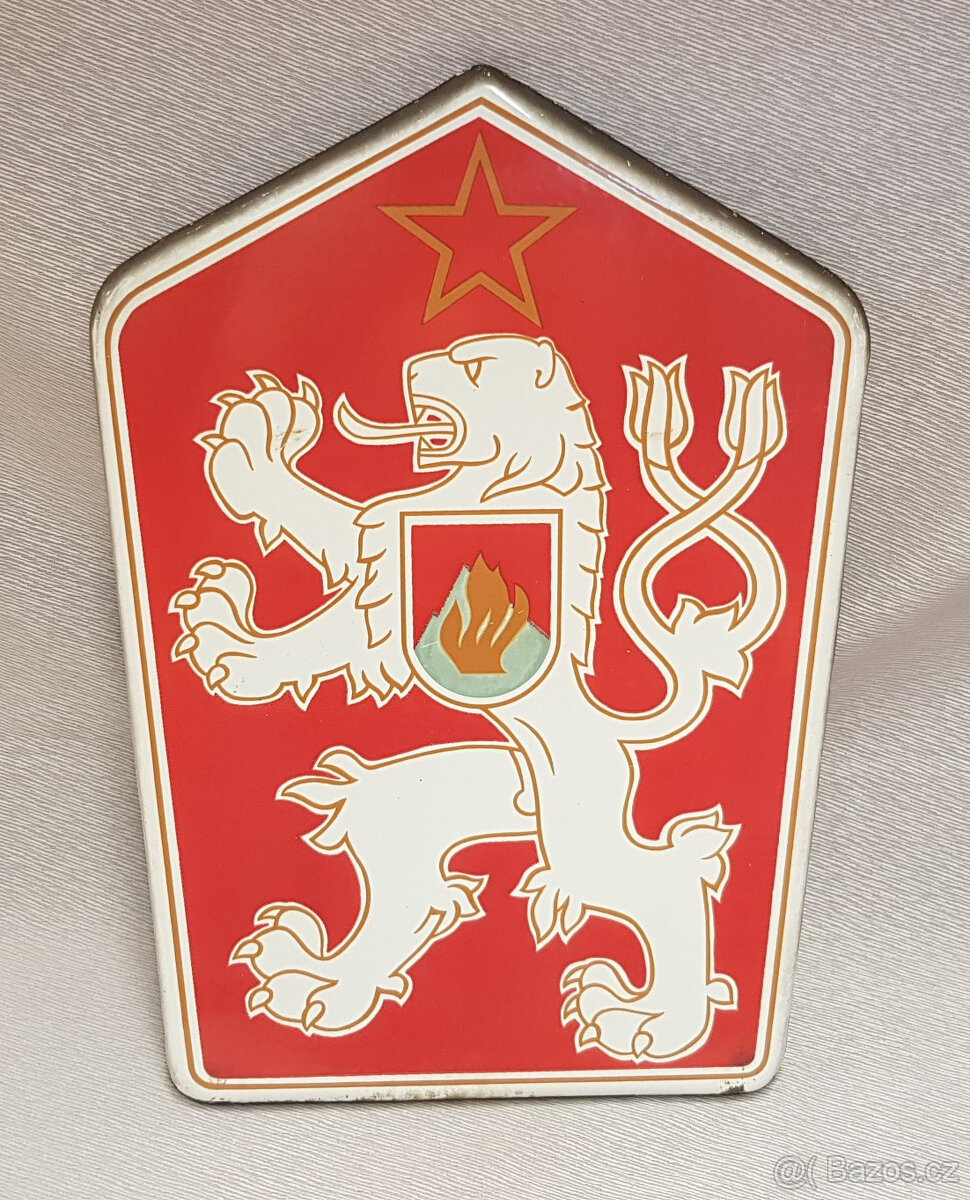 Starožitná cedule smaltovaný státní znak, pěkný stav.
