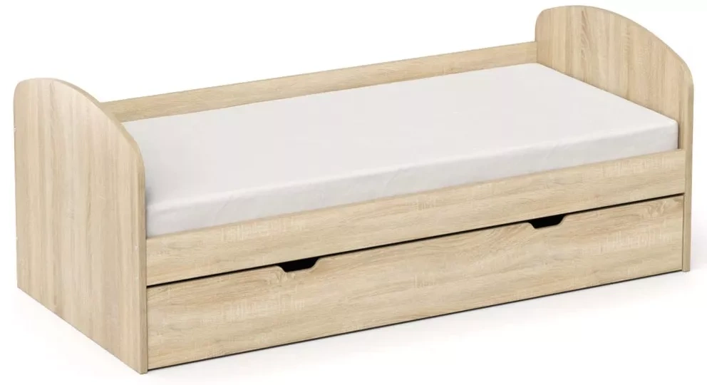 Jednolůžková postel s úložným prostorem + matrace + zábrana