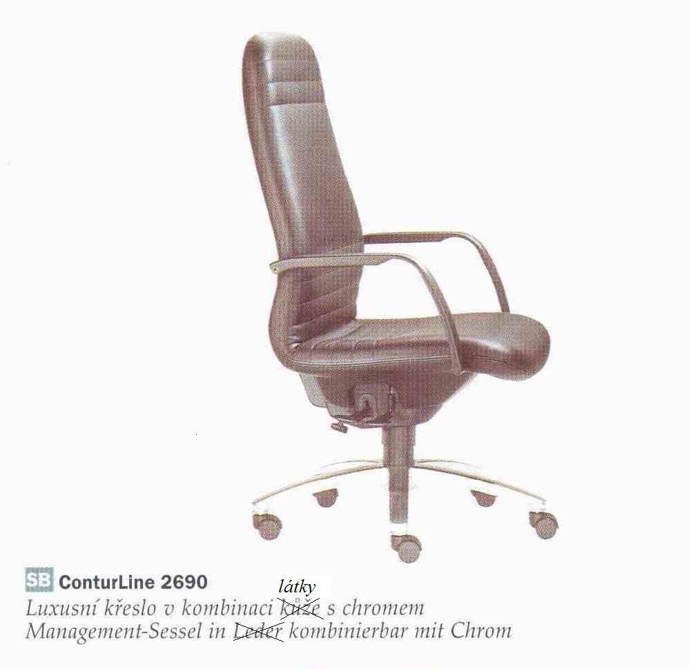 Kancelářské křeslo zn. Dauphin, chrom, černé čalounění