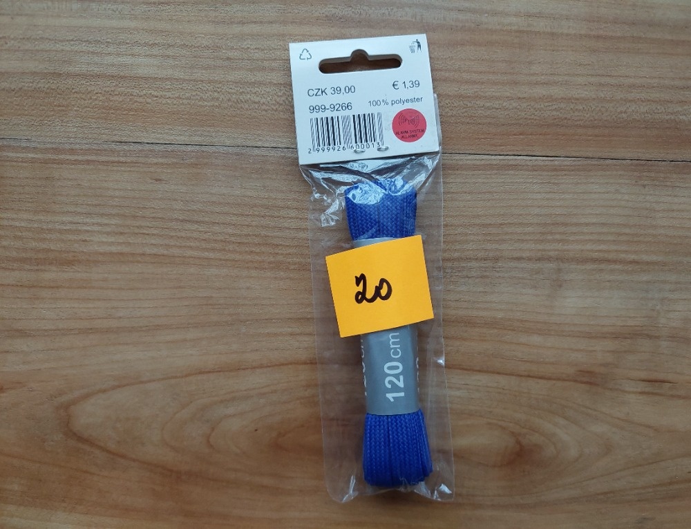 Nové unisex = pánské či dámské tkaničky, jasně modrá barva