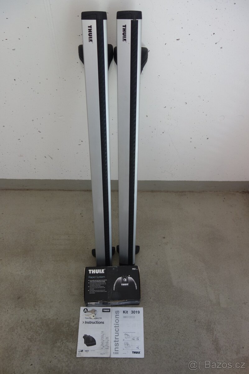 Hliníkové příčníky Thule WingBar 108cm + patky Thule 753