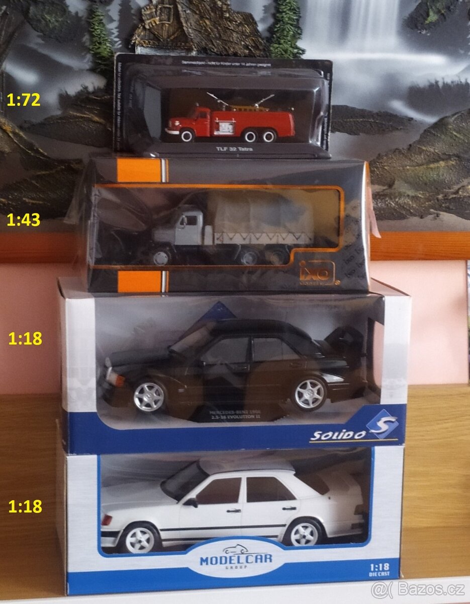 Modely aut 1:43, 1:72, 1:18. 1:24