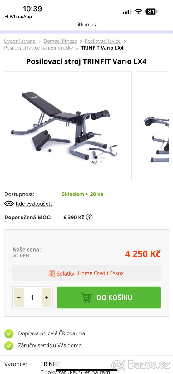 Posilovací stroj TRINFIT Vario LX4