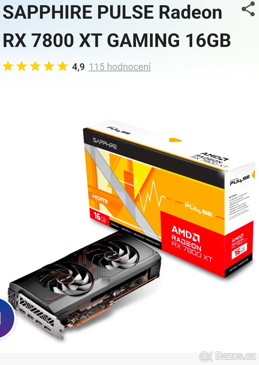 Sapphire Radeon PULSE RX 7800 XT GAMING