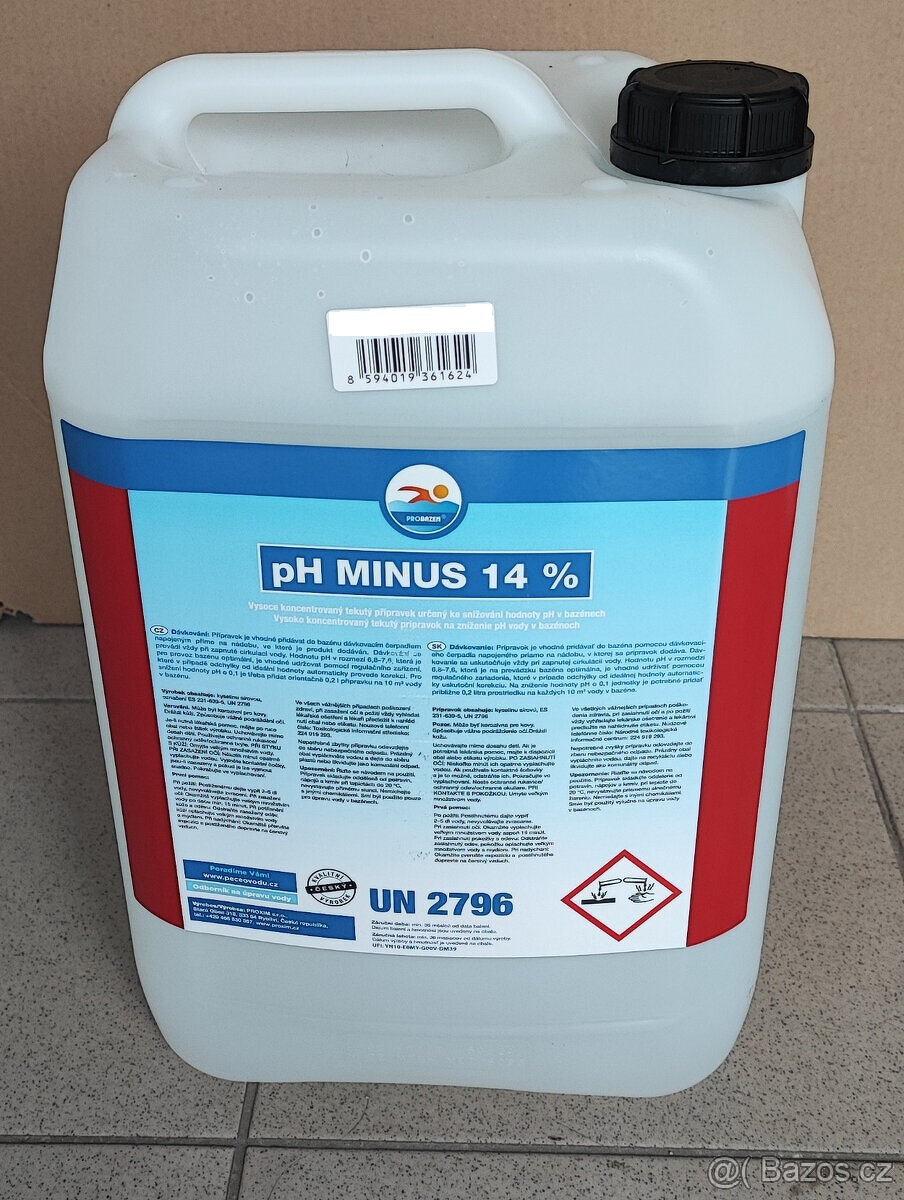 pH mínus tekutý 20 kg