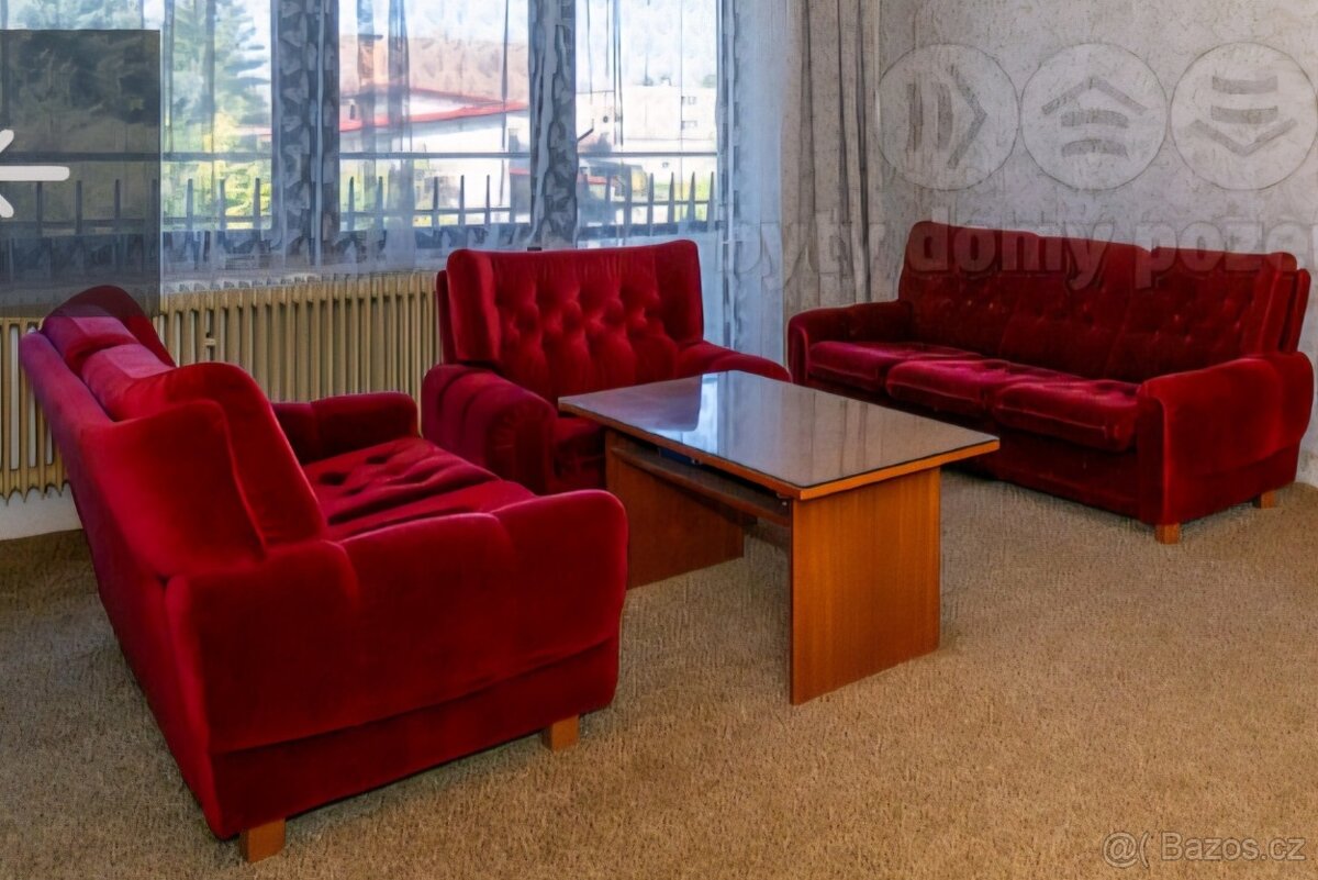 Retro 3+2 sedacka semiš jako nová