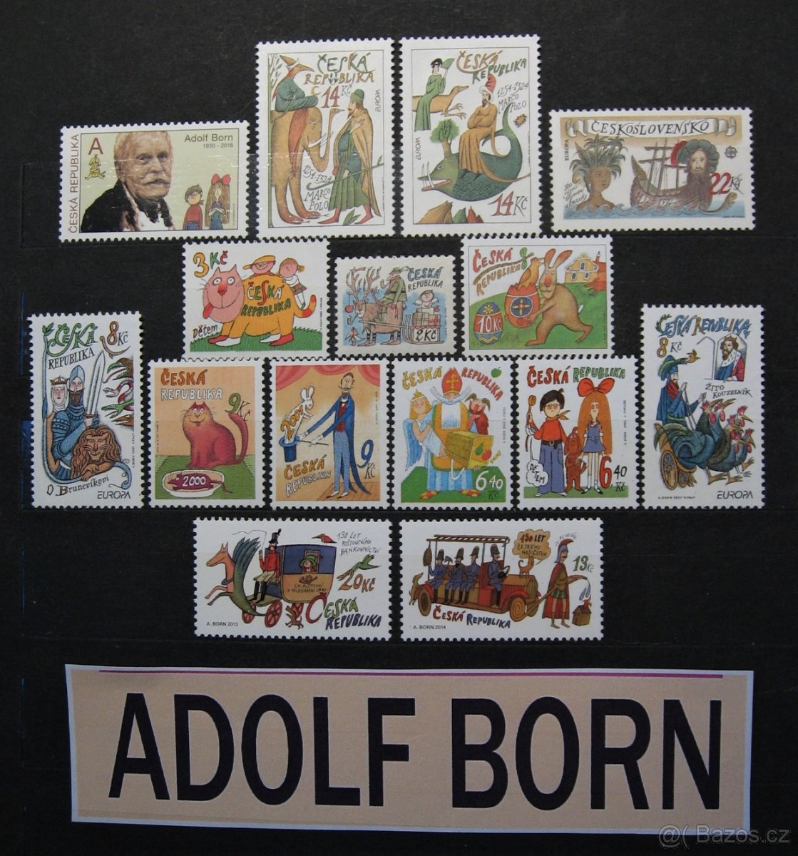 Česká Republika Adolf Born 15 známek sestava.