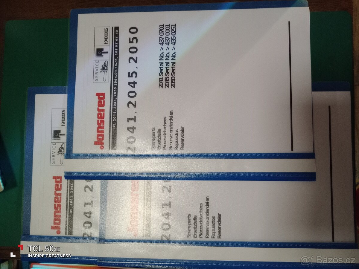 Jonsered 2041,2045,2050. Katalog náhradních dílů