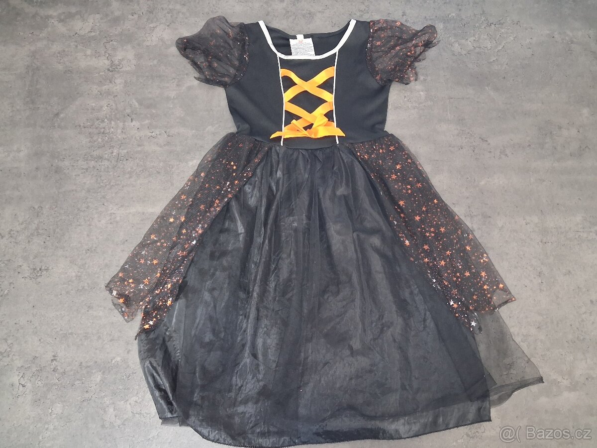 Kostým čarodějka, Halloween vel. 122-140 cm