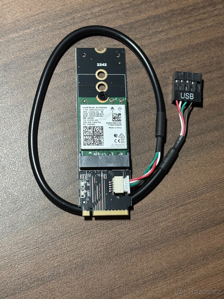 Adapter PCI do slotu M2 Nvme pro Wifi kartu
