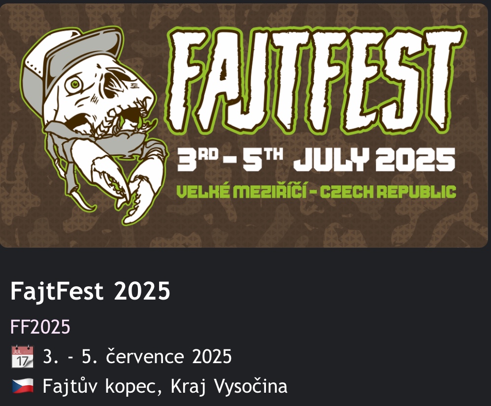 Vstupenky na Fajtfest 2025 - sobota