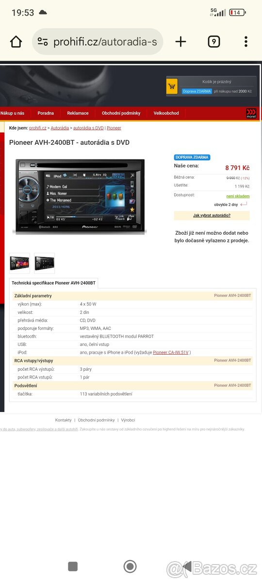 Pioneer AVH 2400 BT