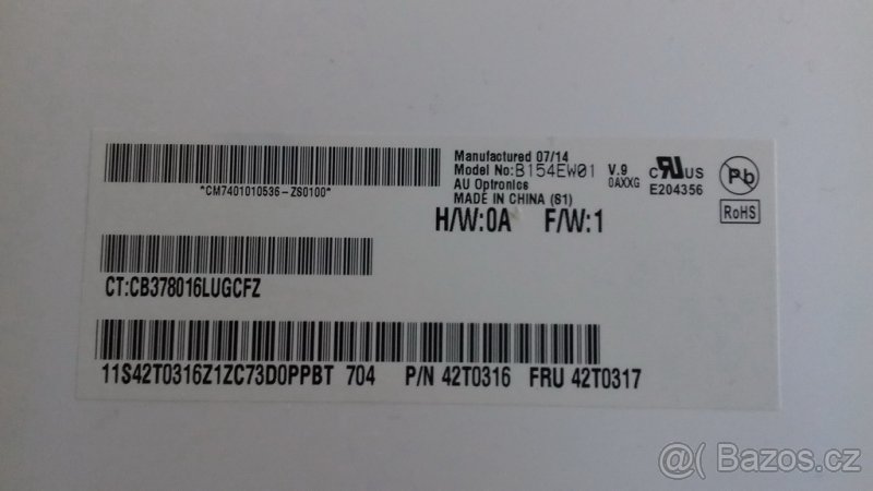 Displej B154EW01 k notebooku Lenovo