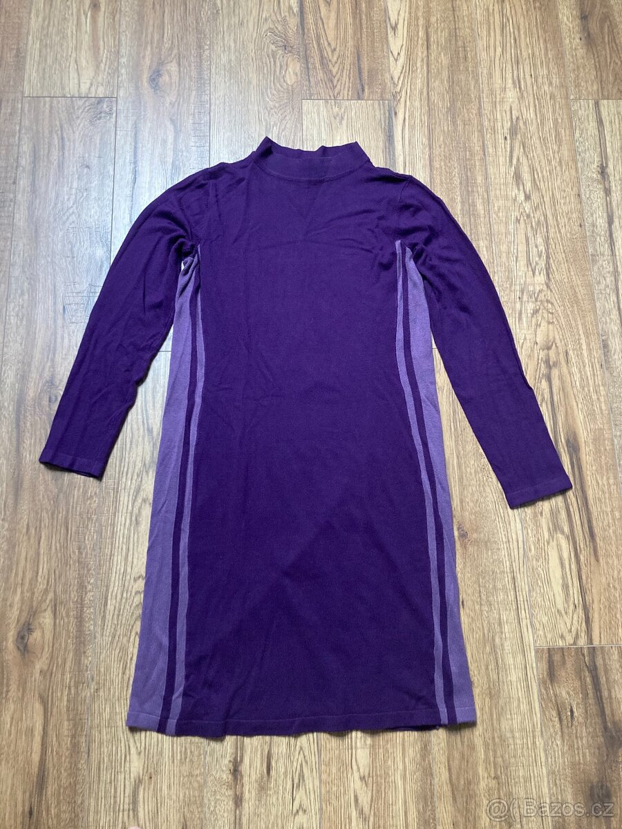 Fialové podzimní šaty z viskózy (vel. 40/42)