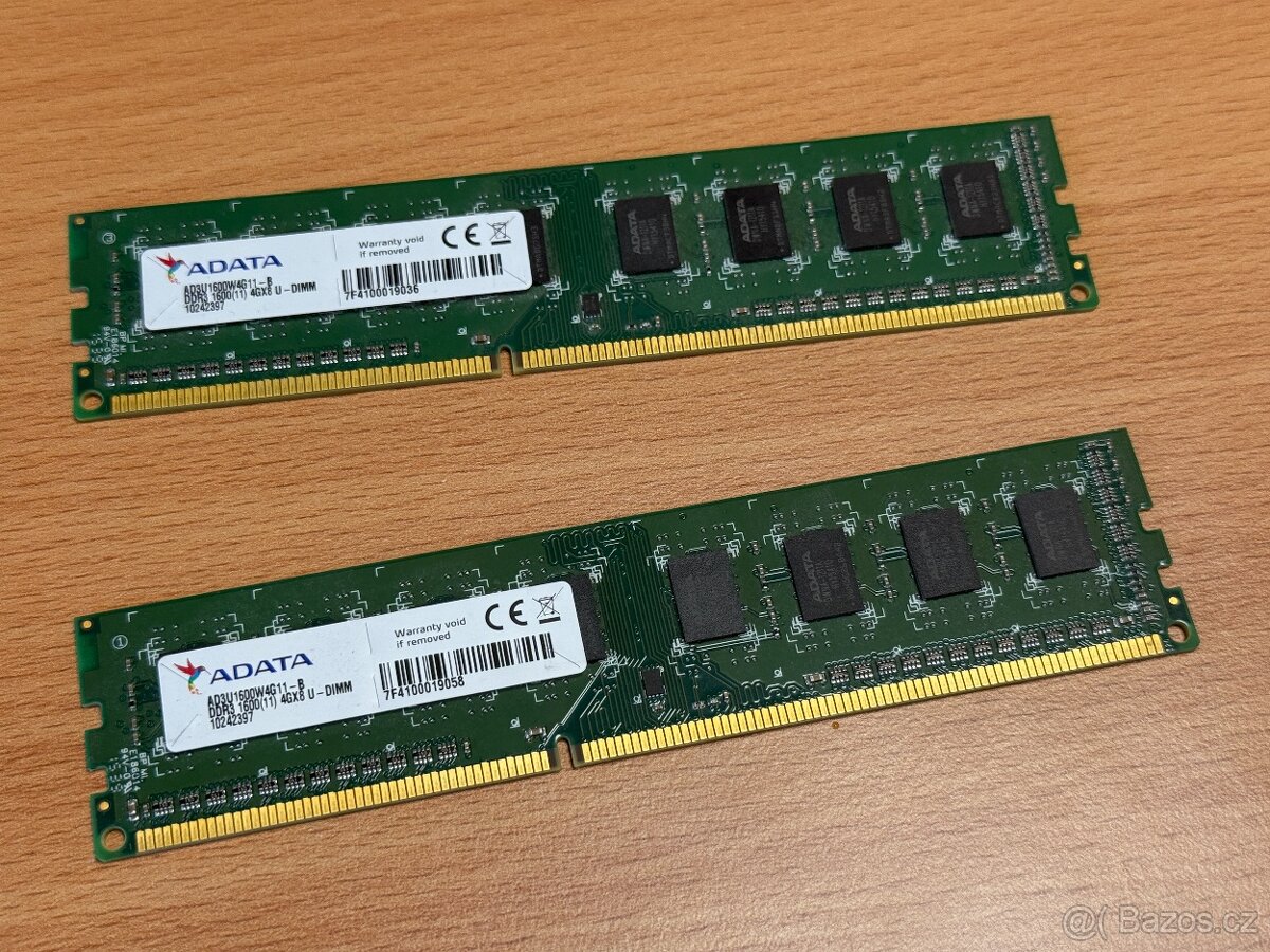 2x 4GB DDR3 Adata ad3u1600w4g11-b