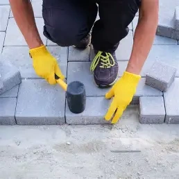 Německo, dlaždič, pokládka dlažby