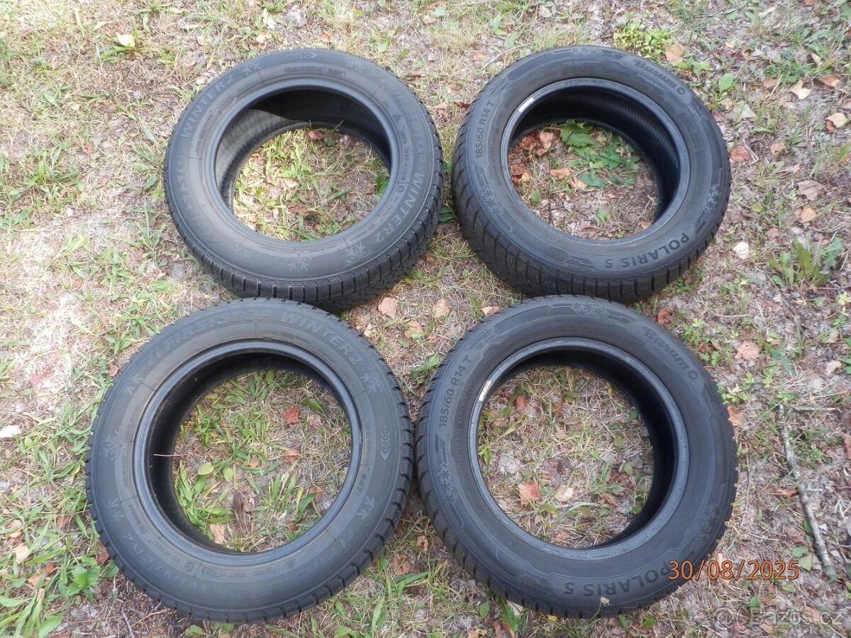 4xZimní gumy 2xBARUM 2xFIRSTSTOP 185/60 R14 4x7MM