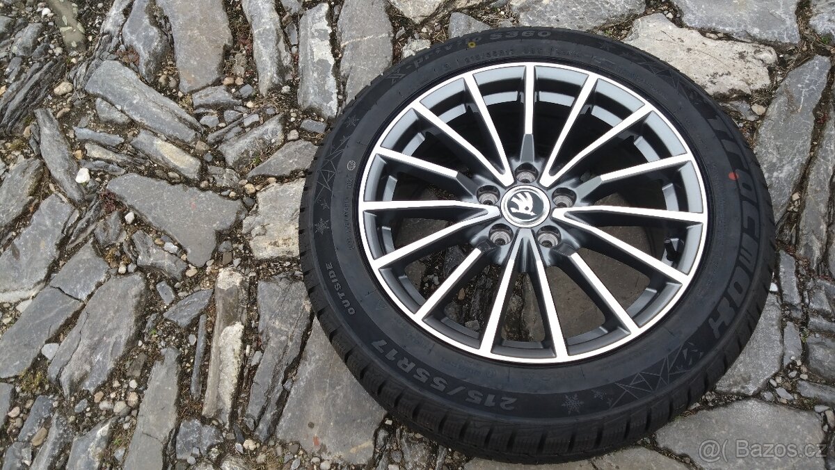 NOVÁ al kola 17 5x112 na ŠKODA + ZIMNÍ 215 55 17