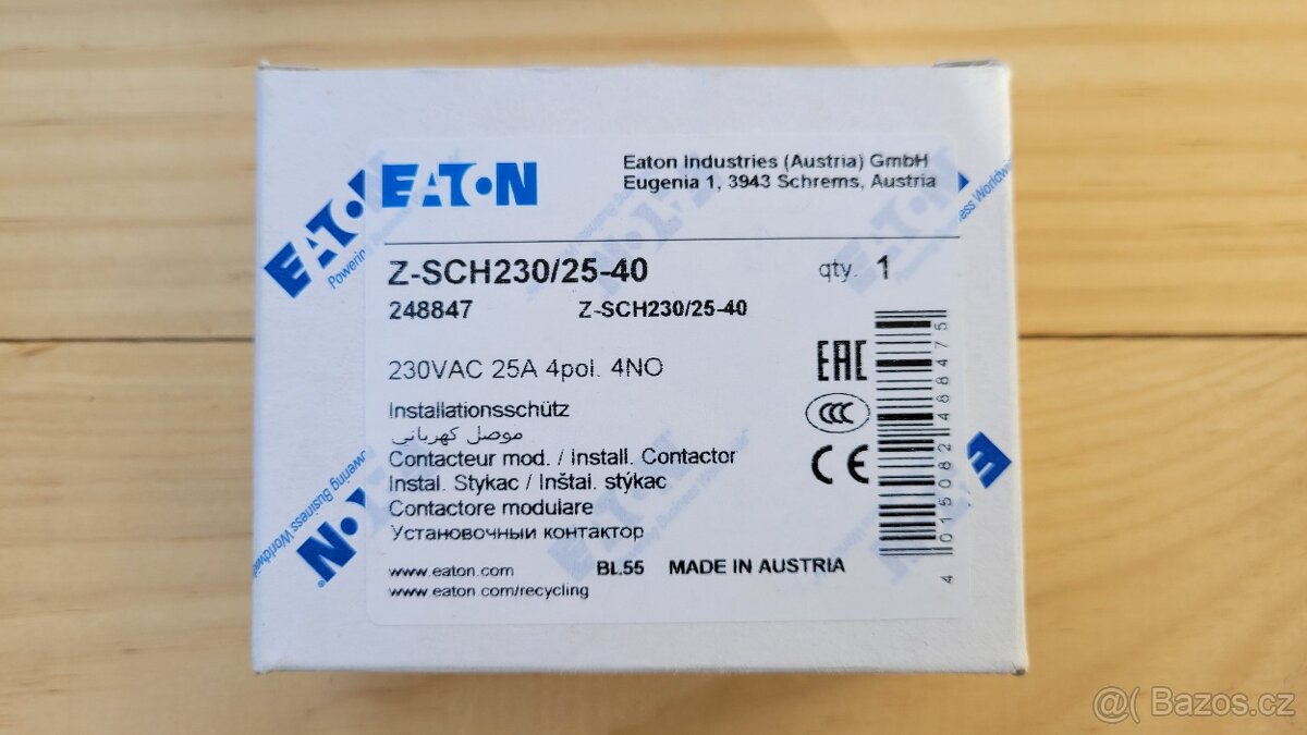 EATON Instalační stykač, 230V~, 25A, 4zap.