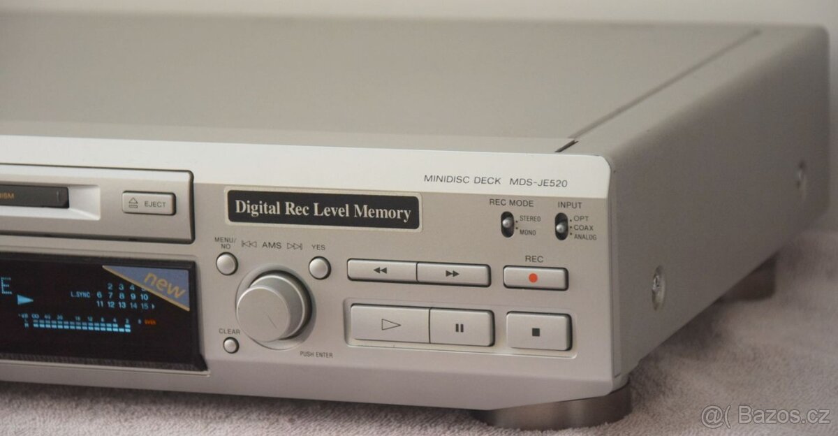 Minidisc deck SONY MDS-JE520 + 10x MD, manuál