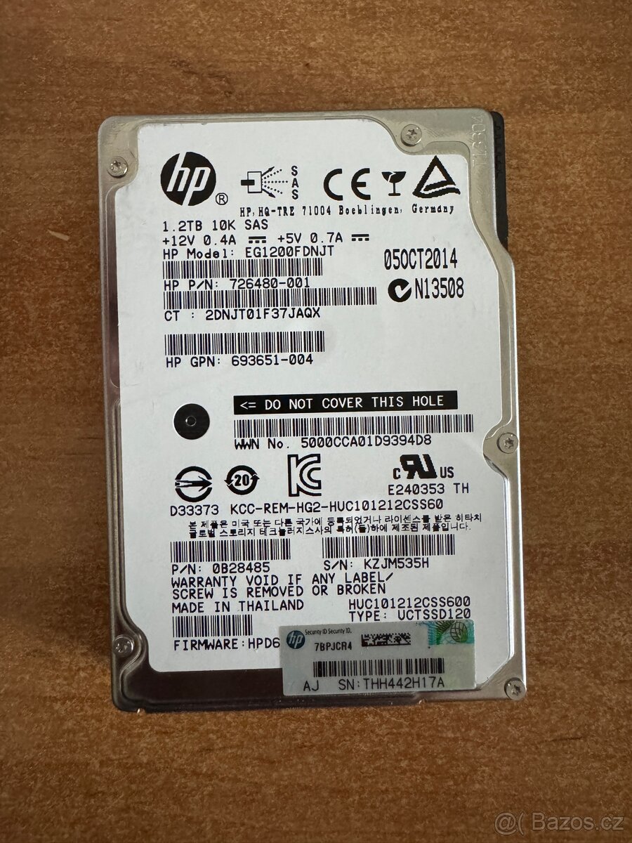 EG1200FDNJT HP V2 1.2-TB 6G 10K 2.5 DP SAS HDD