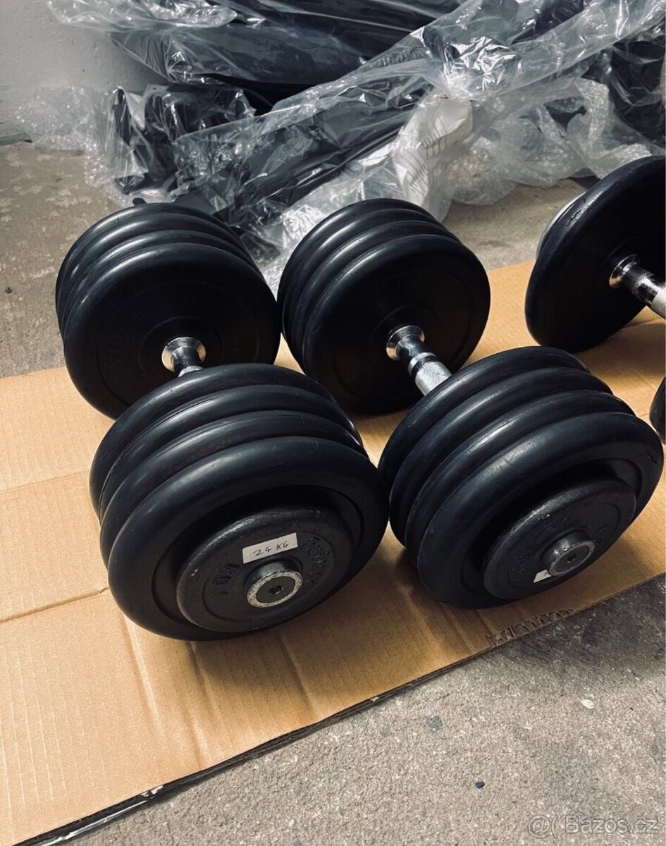 Pogumovaný jednoruční činky - 2x 24kg