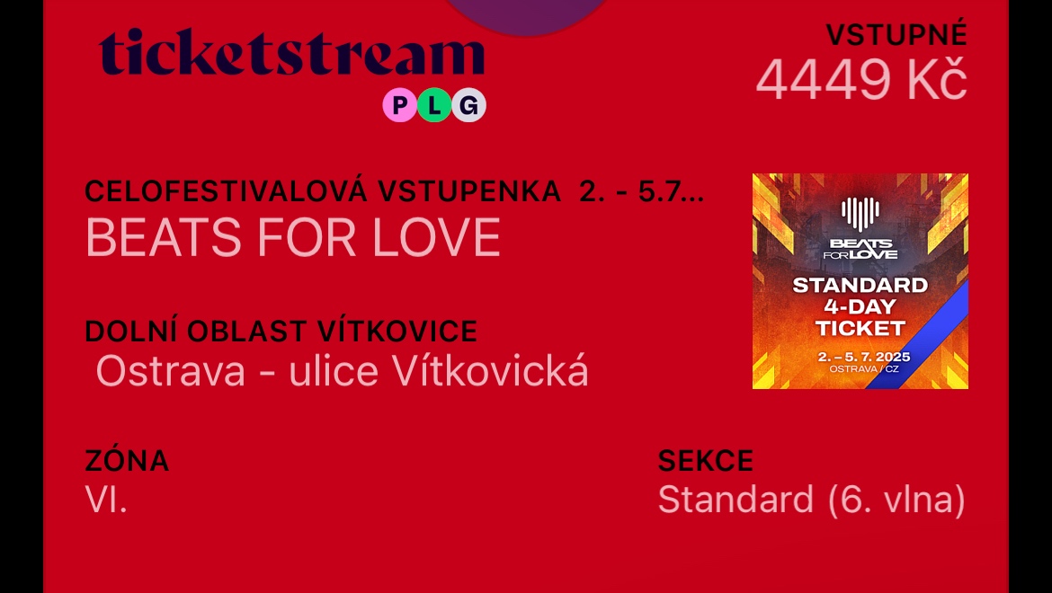 Beats for Love / vstupenka na celý festival