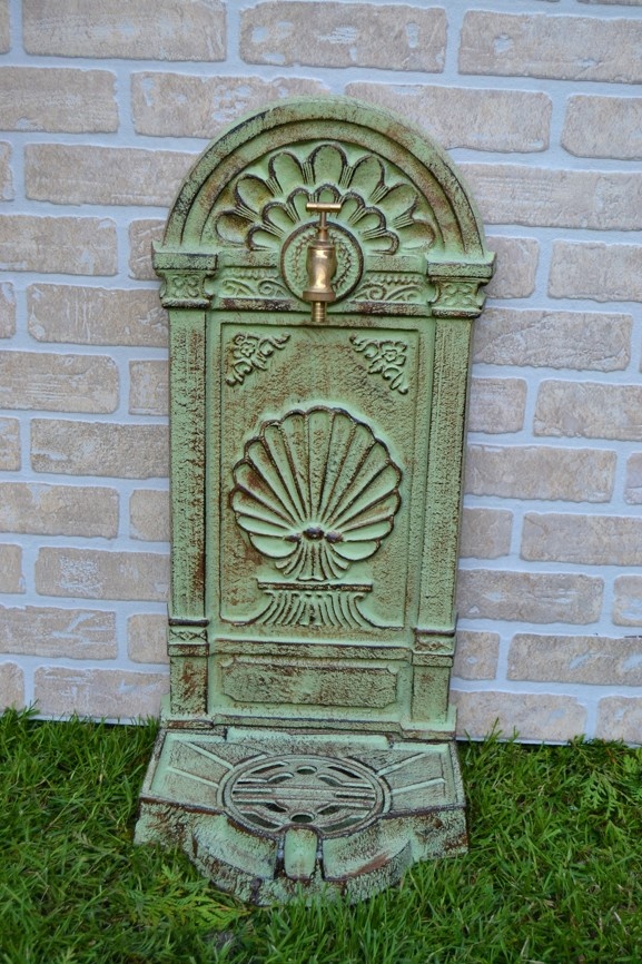 Litinová výlevka - umyvadlo - kašna MUŠLE 69 cm - zelená