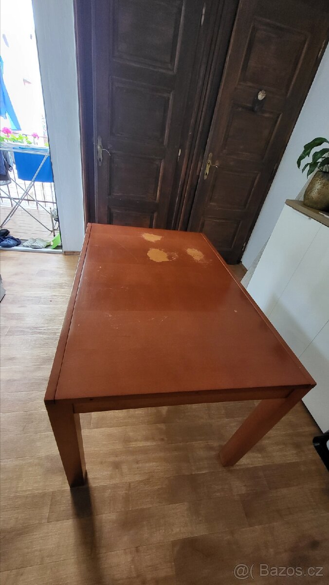 Dýhovaný rozkládací stůl 80x120 až 164 cm