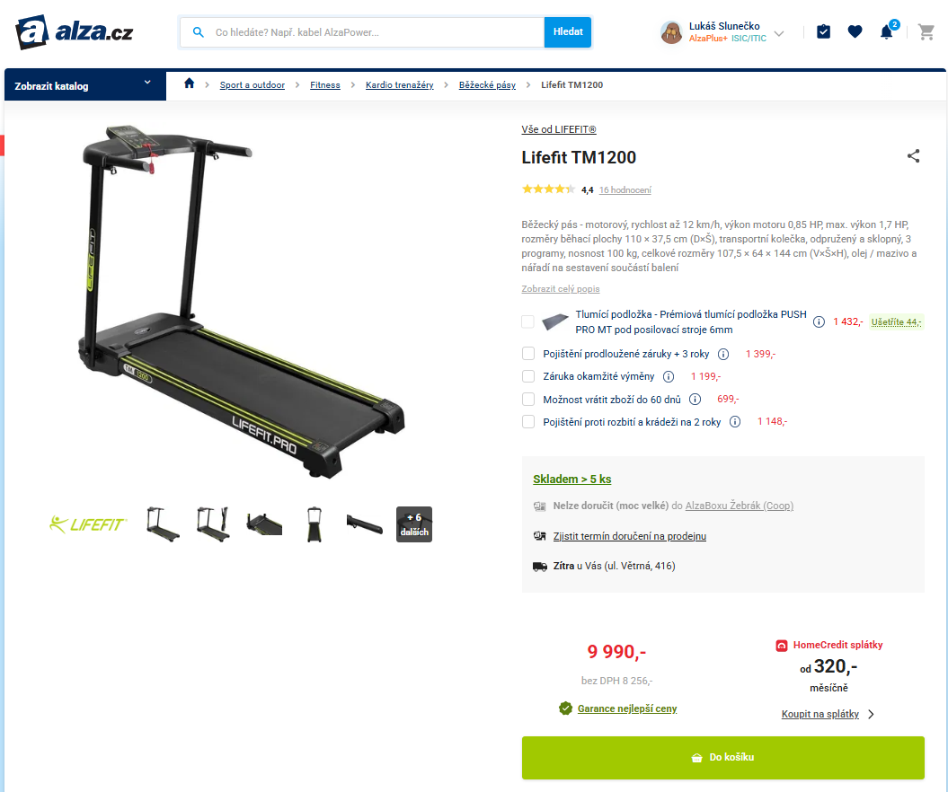Běžecký pás Lifefit TM1200