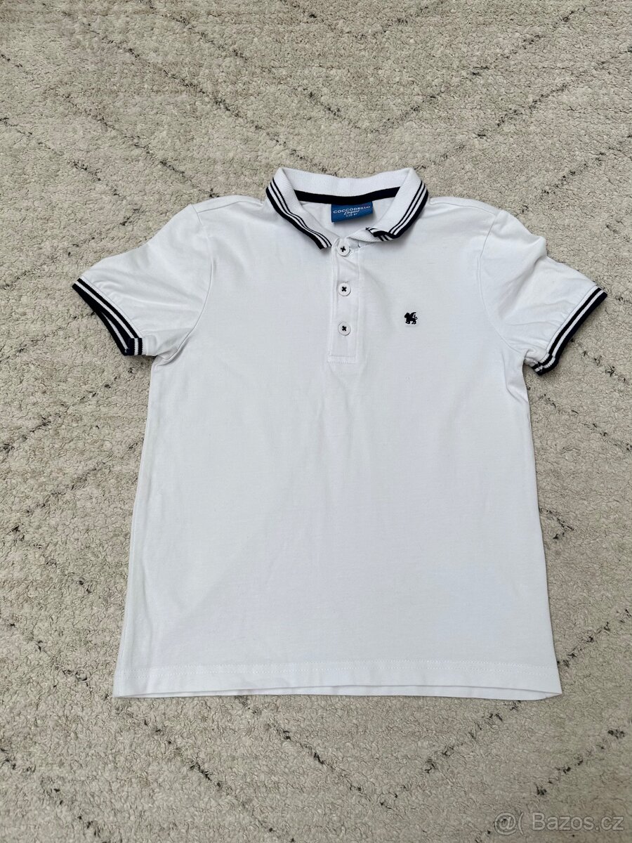 Dětské bílé polo tričko vel 116 pro 6 let