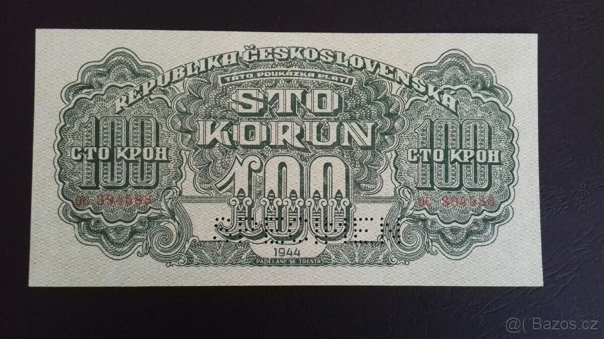 Bankovka - Korunová poukázka ČSR (1944)