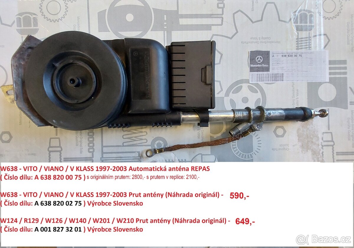 W638 Vito/Viano - Automatická el. anténa (Repas)