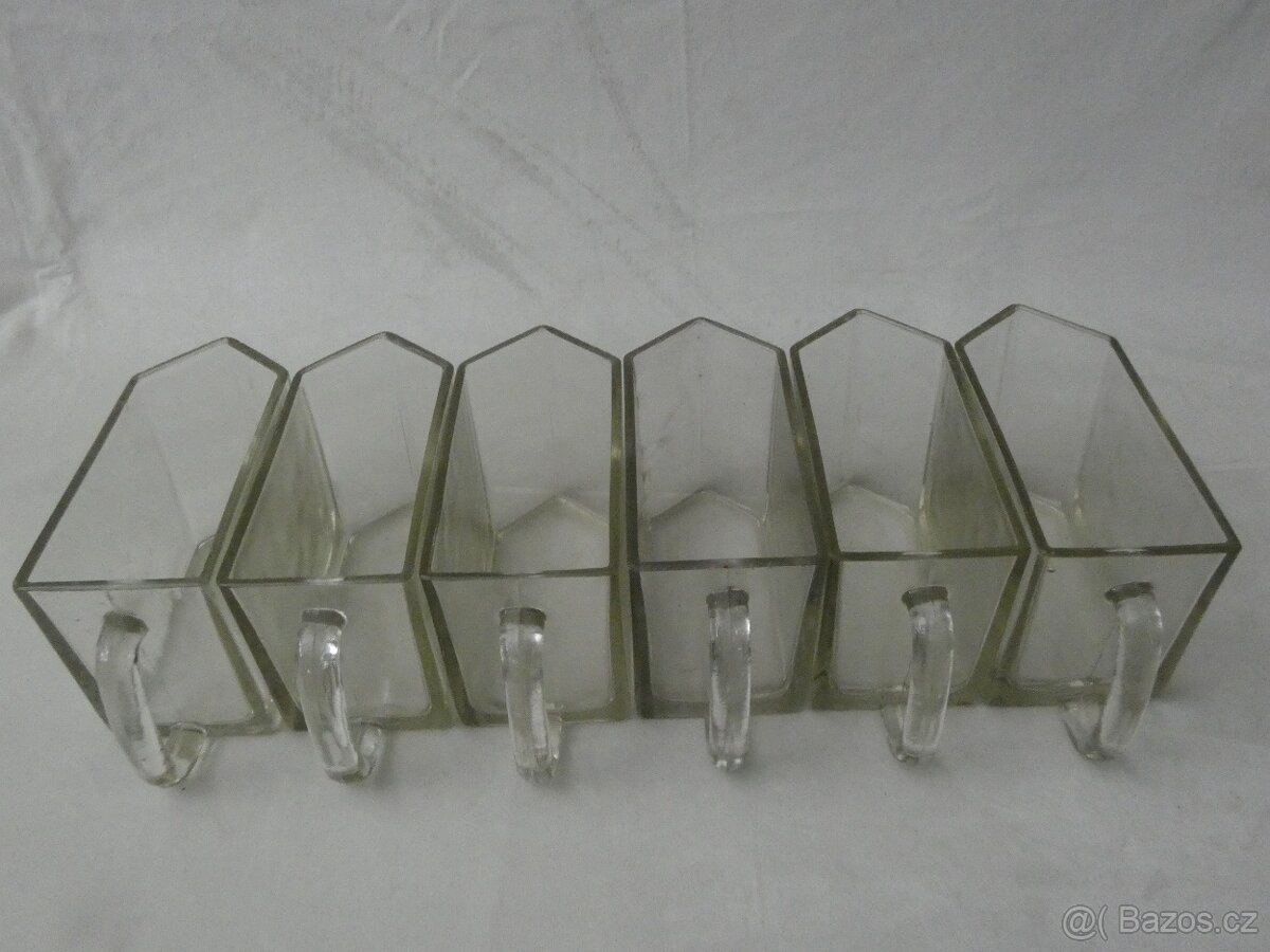 Skleněné šuplíky do kredence kořenky masivní sklo