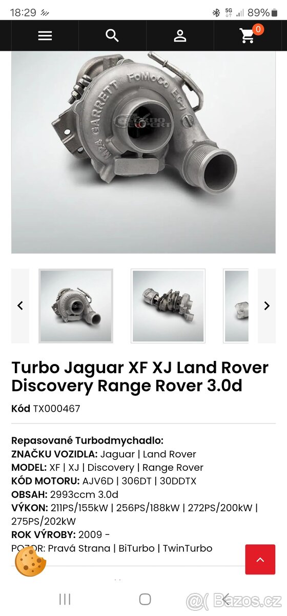 Repasované turbo Jaguar Xf