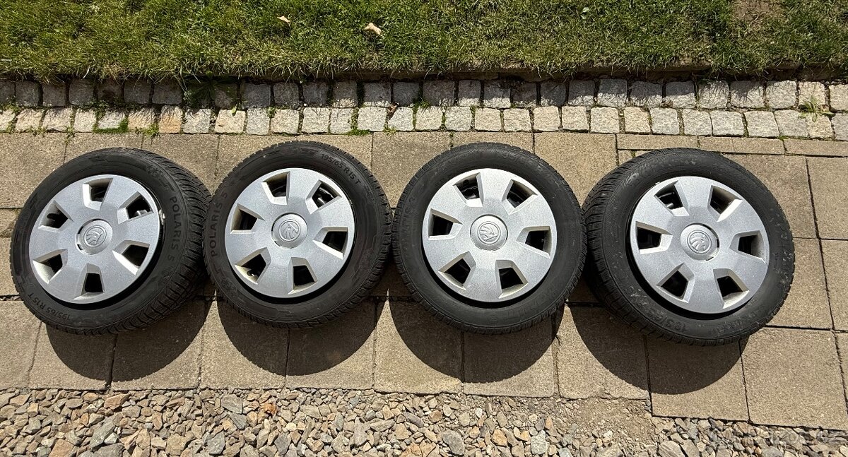 Kola s plechovými disky + poklice Škoda 195/65 R15 T