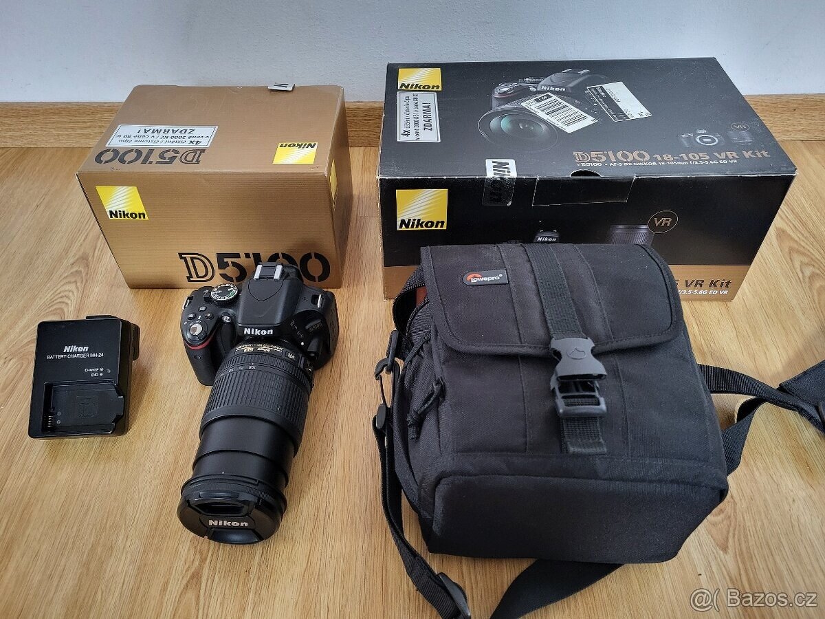 Zrcadlovka Nikon D5100 černý + Objektiv 18-105 AF-S DX VR