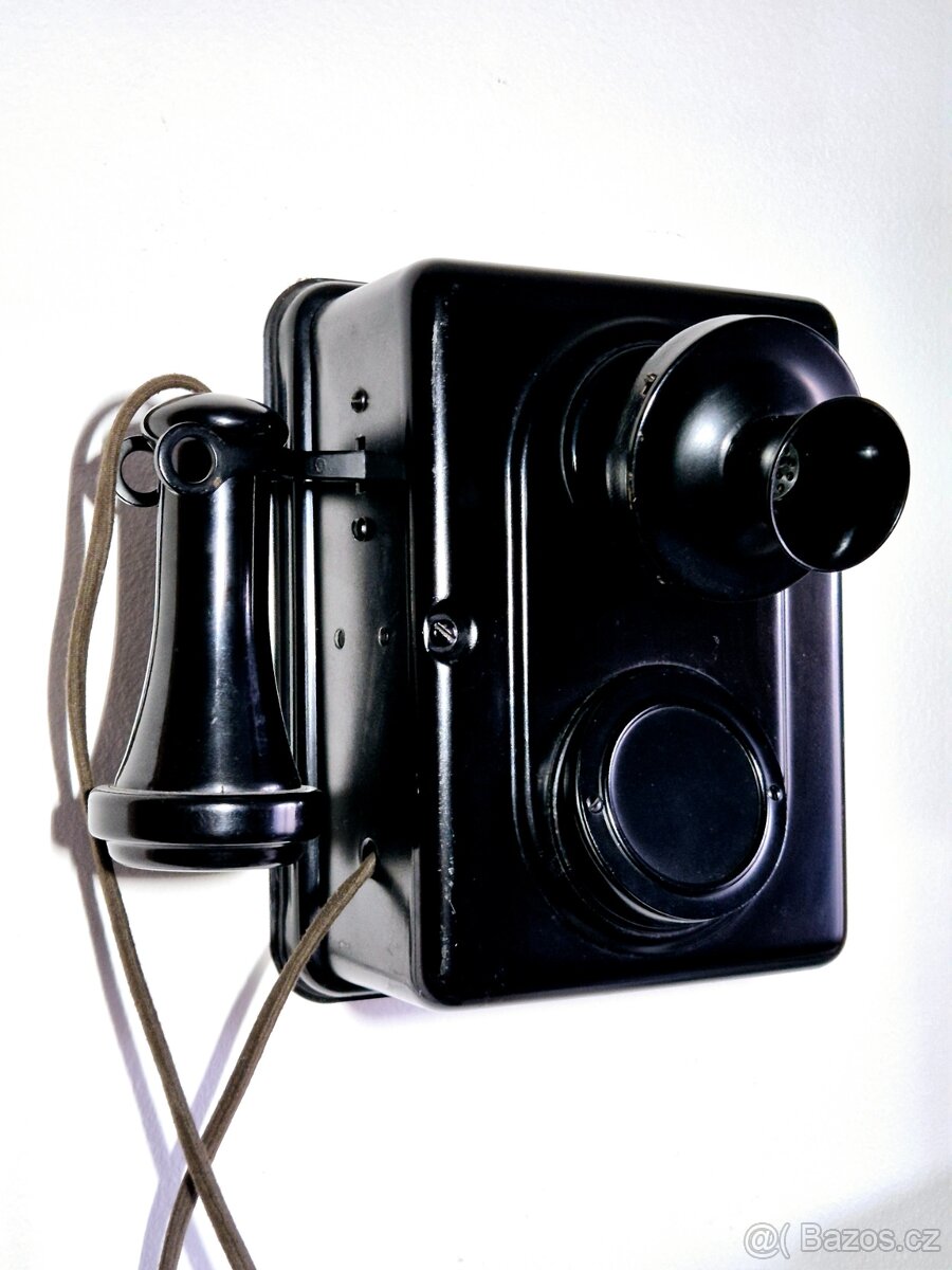 Starožitný nástěnný telefon Kellogg, USA 1910